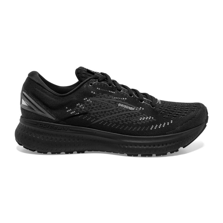 Brooks Glycerin 19 Road Running Shoes - Men's - Black/Ebony/Grey/Charcoal (13084-DJMT)